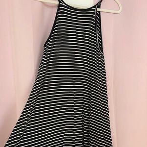 Long Black and White striped dress